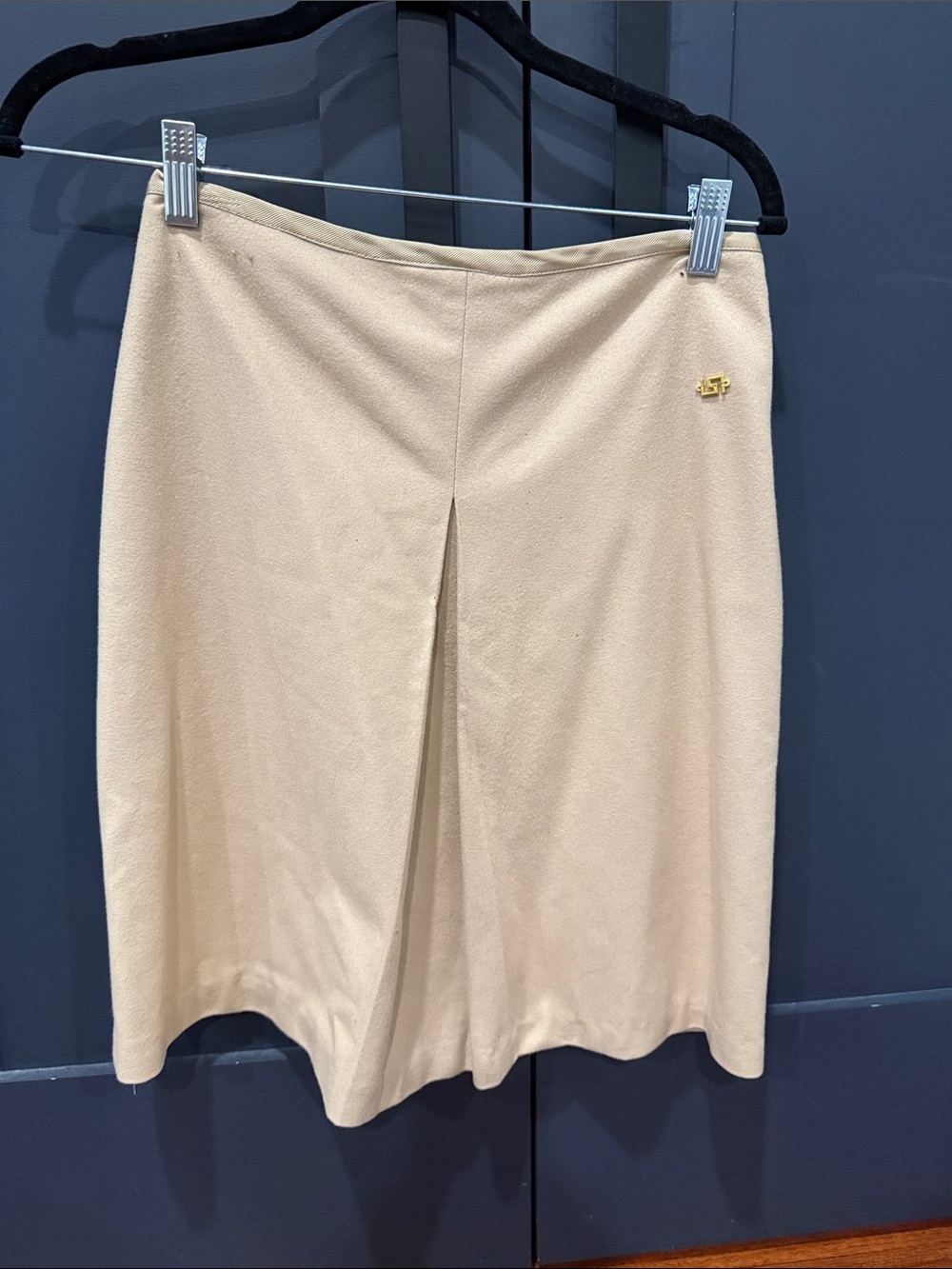 Versace Beige Mid-Length youth size 16 Skirt with Front Pleat